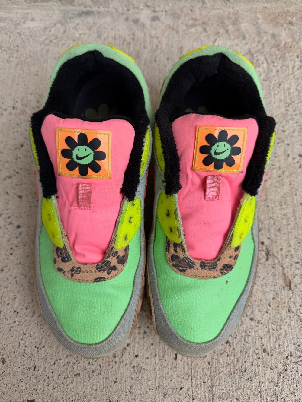 Nike Air Max 90 LX Illusion Green Denim Leopard Womens Size 9 CW3499 - Picture 4 of 12